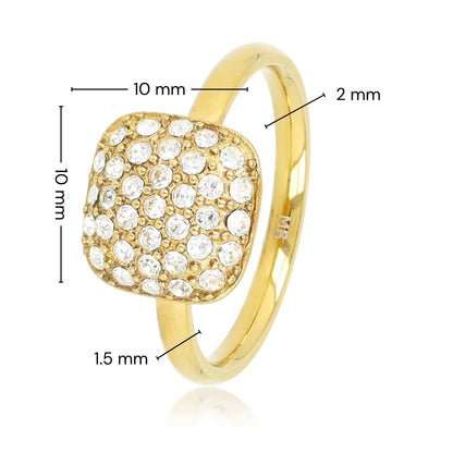 Zirkonia ring vierkant