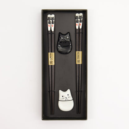 Tokyo Design Studio giftset Chopstick en houders Cat