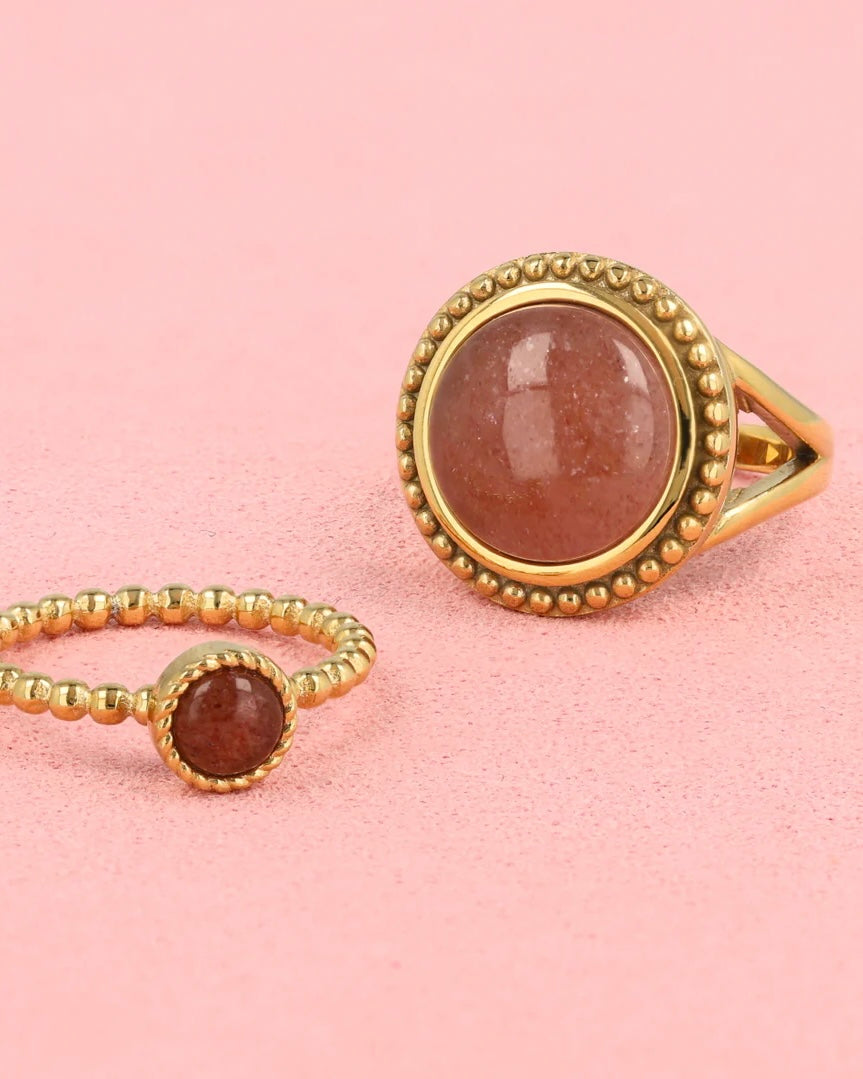 Aardbeienkwarts Vintage Statement ring