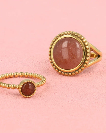 Aardbeienkwarts Vintage Statement ring