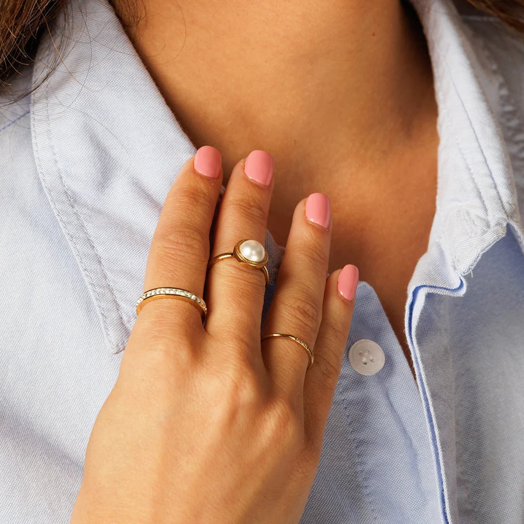 Vintage ring met parel