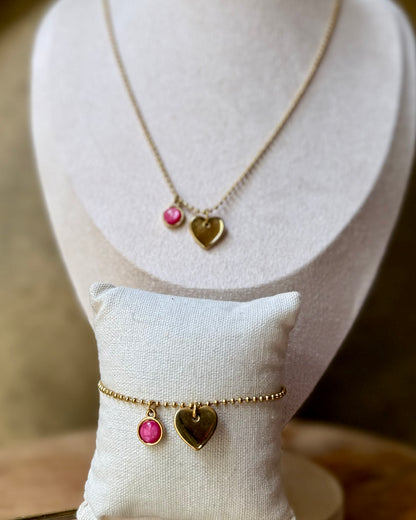 Qoss armband of ketting met hartje