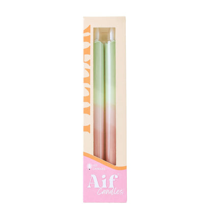 LED Pillar Candle Misty Green-set van 2