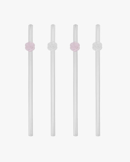 Rose straws (set van vier)