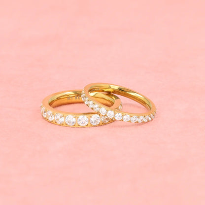 Ring met Zirkonia steentjes 3 mm