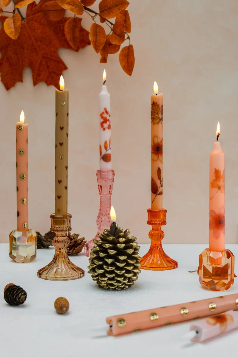 LED Pillar Candle Hearts Sand -set van 2