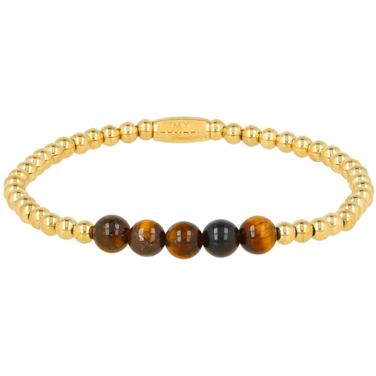 Tijgeroog armband goud