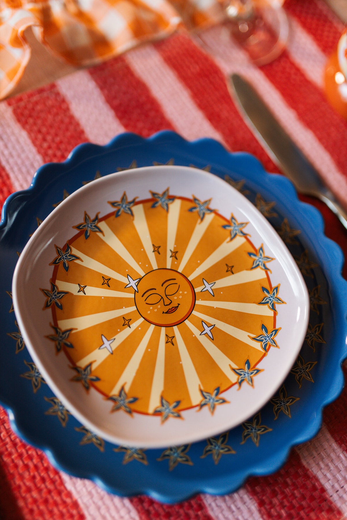 Serveerbord lila zon met sterren