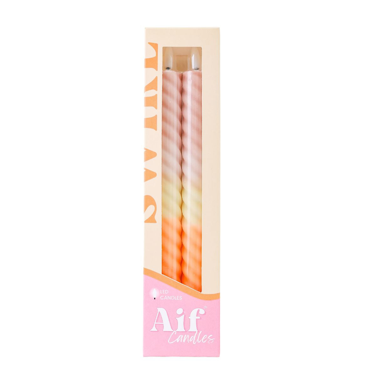 LED Swirl Candle Dusty Orange-set van 2