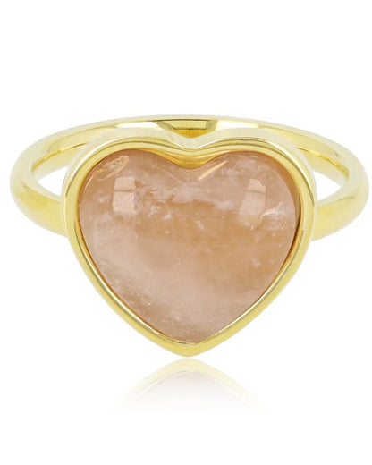 Rozekwarts ring hart