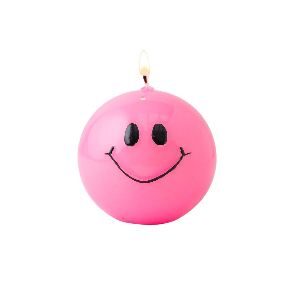 Smiley kaars Pink