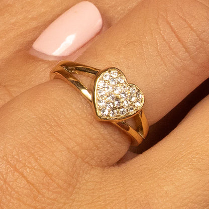 Zirkonia ring hartje