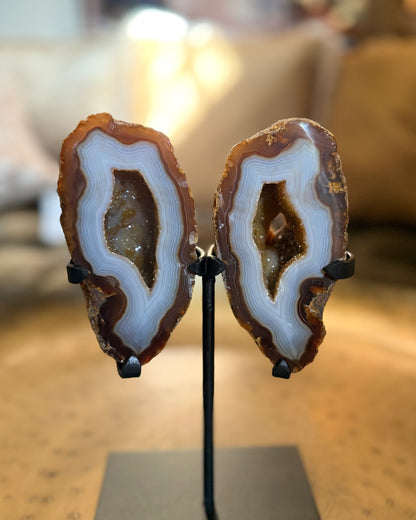 Agaat geode paar vlinder