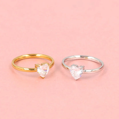 Hartjes ring van Zirkonia zilver