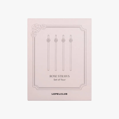 Rose straws (set van vier)