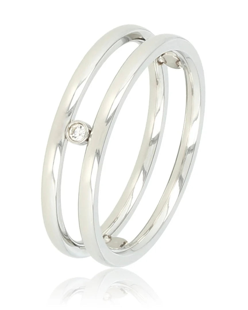 Dubbele ring met Zirkonia