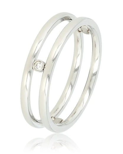Dubbele ring met Zirkonia
