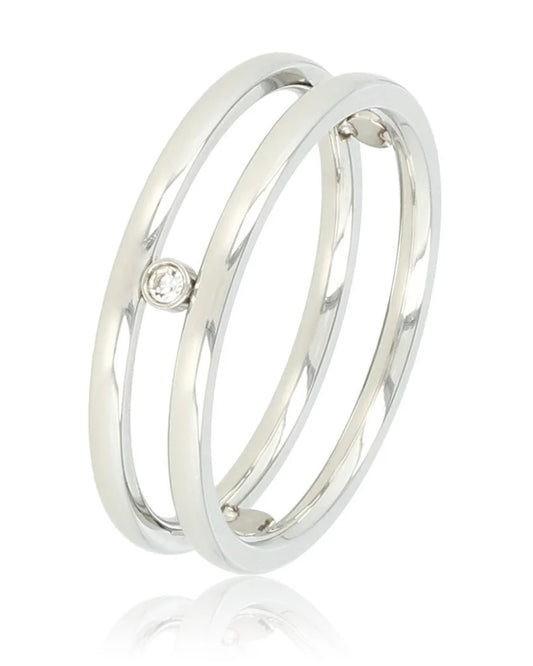 Dubbele ring met Zirkonia