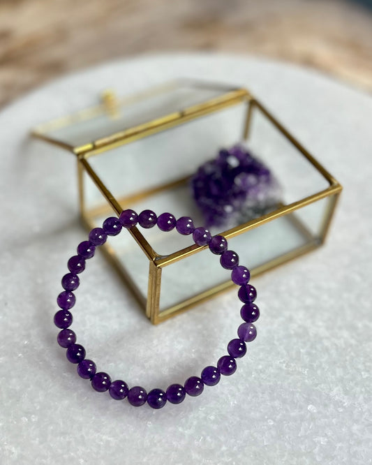 Amethist kralenarmband 6 mm A kwaliteit