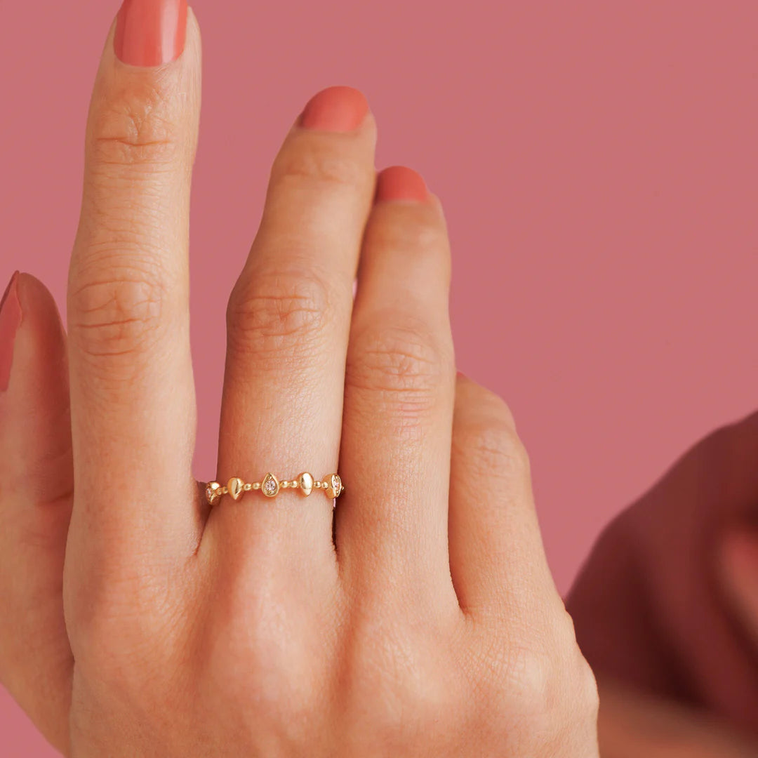Ring minimalistisch met Zirkonia steentjes