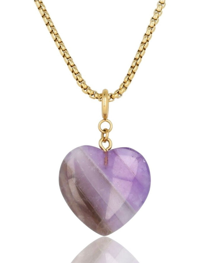 Amethist lange box ketting