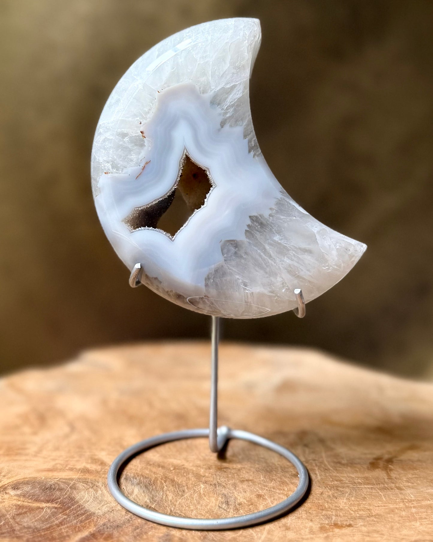 Agaat maan op standaard