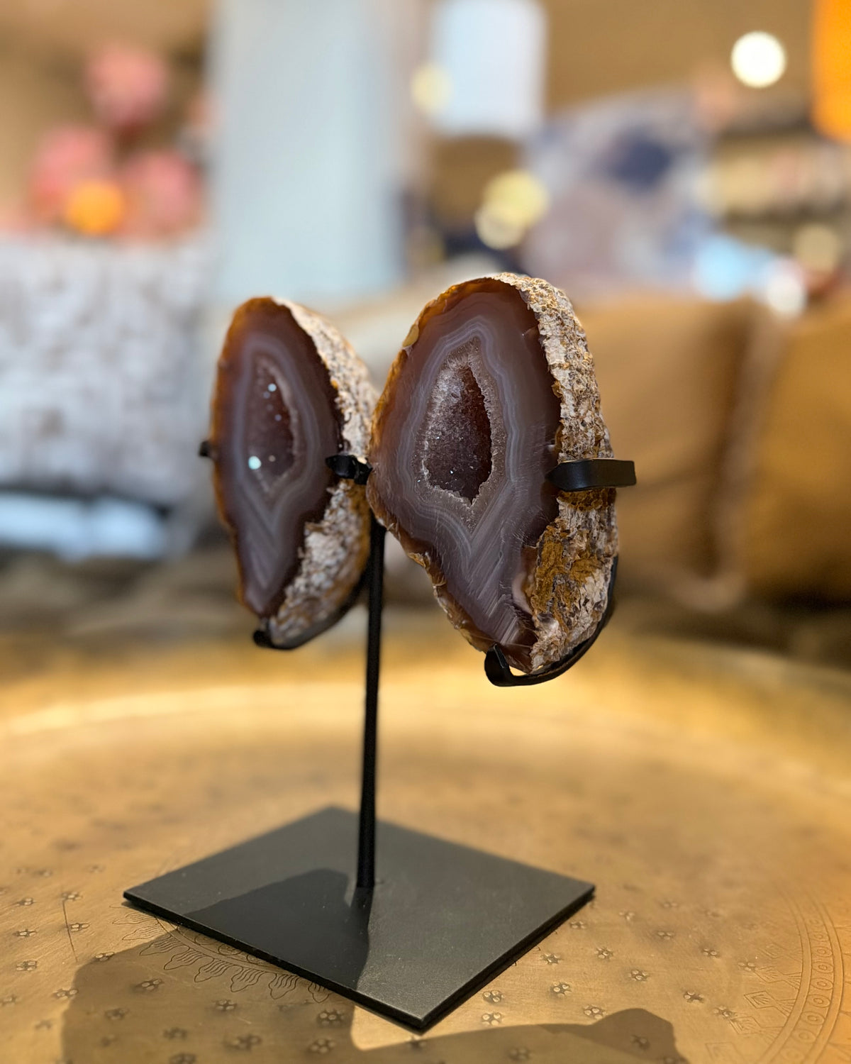 Agaat geode paar vlinder
