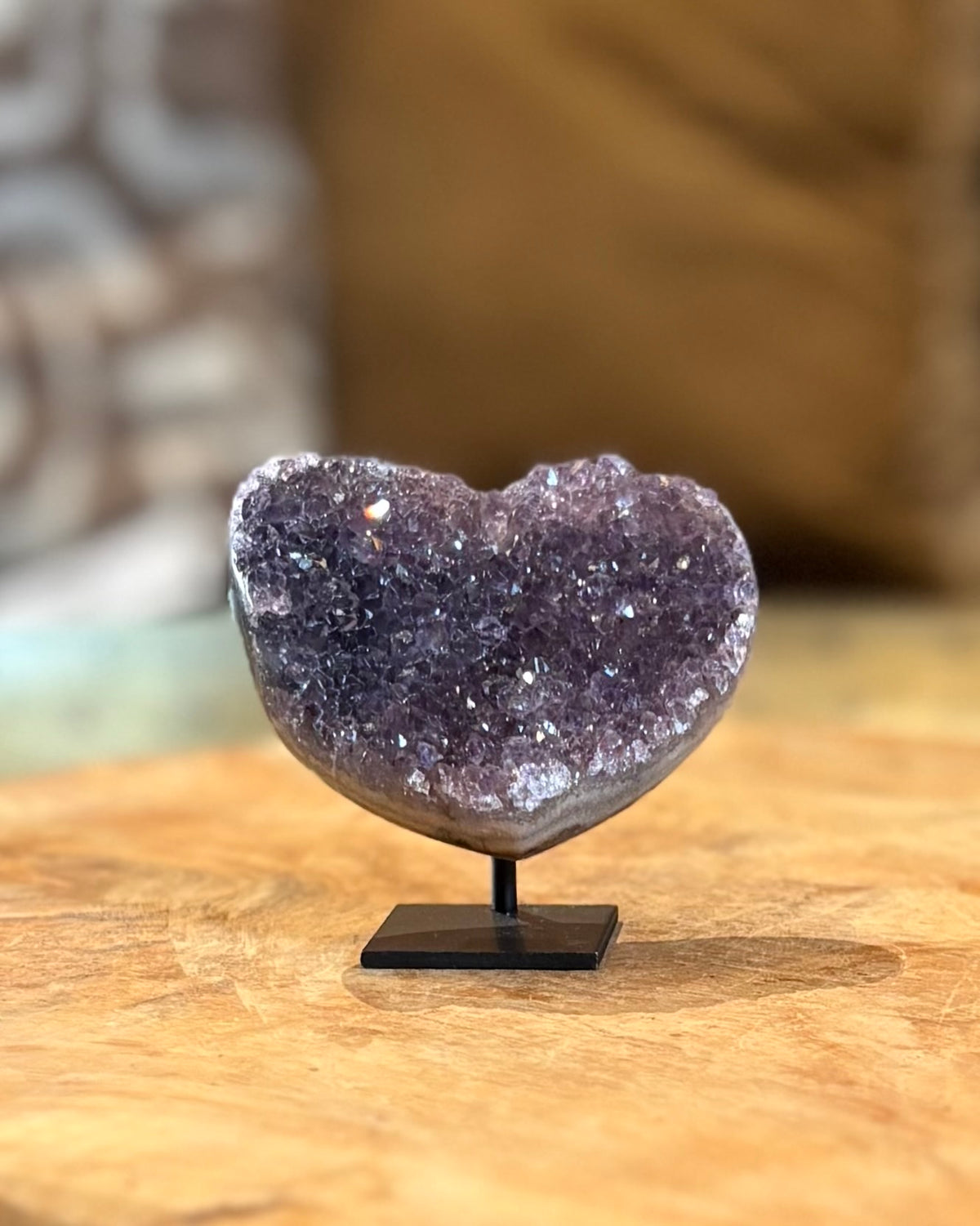 Druzy Amethist hartje op standaard