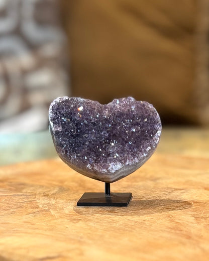 Druzy Amethist hartje op standaard
