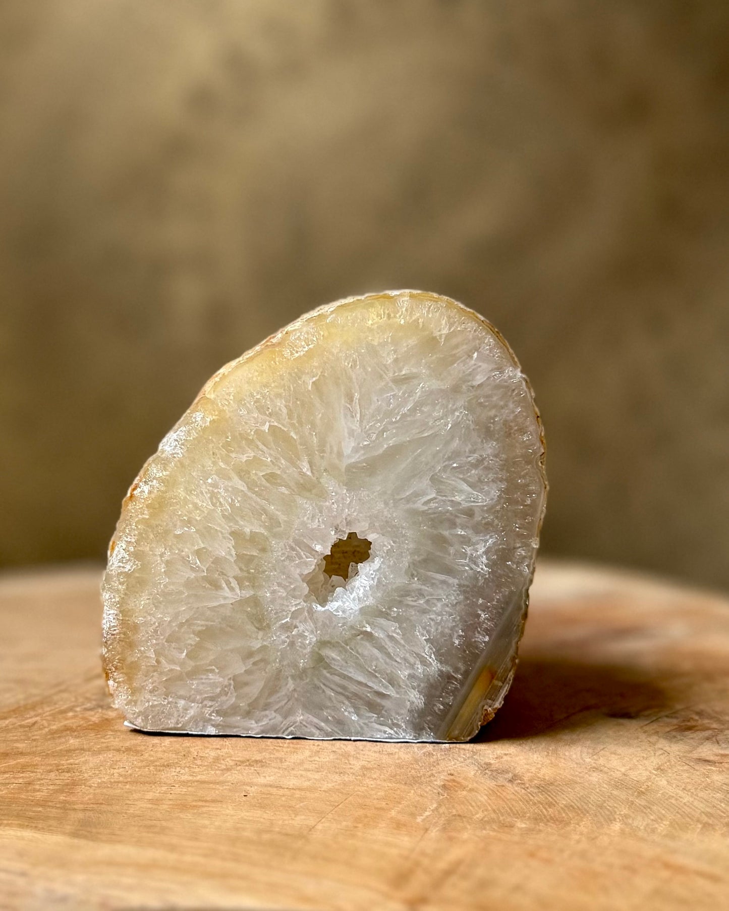 Agaat geode waxinelichthouder