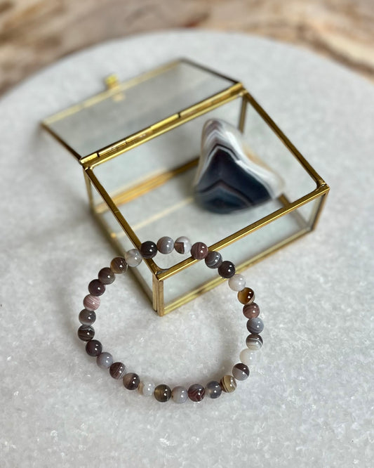 Botswana Agaat kralenarmband 6 mm