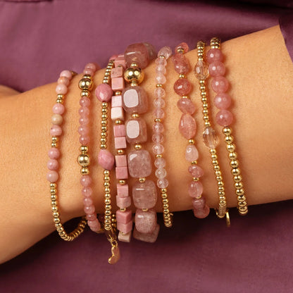 Bold armband met Aardbeienkwarts