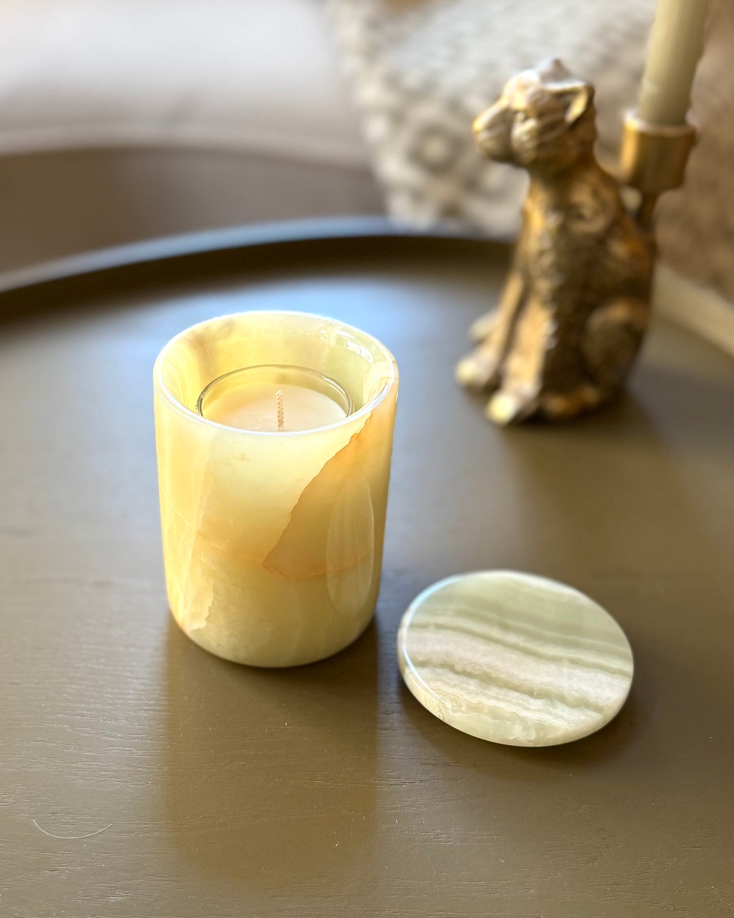 Luxe Onyx kaarshouder met deksel - groen