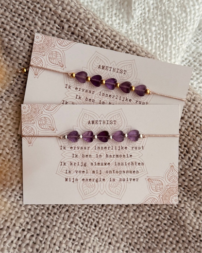 Hartjes armbandje - Amethist