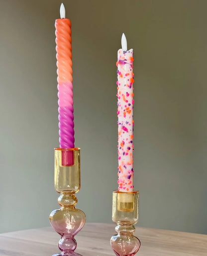 LED Swirl Candle Sunset-set van 2