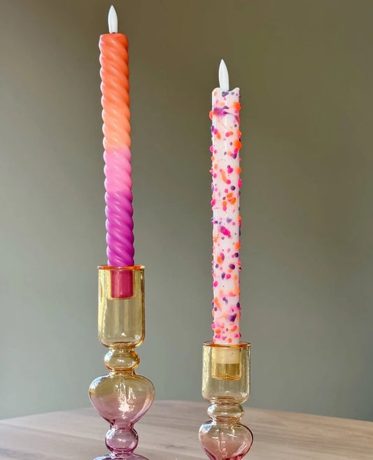 LED Swirl Candle Sunset-set van 2