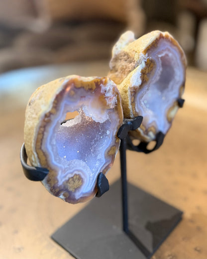Agaat geode paar vlinder