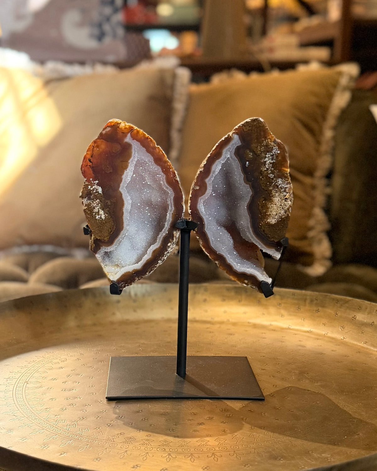 Agaat geode paar vlinder