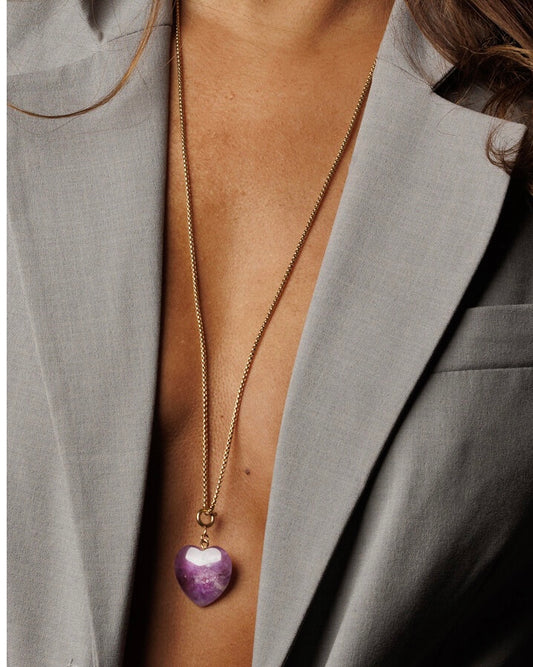 Amethist lange box ketting