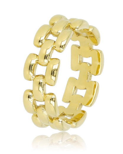 Gevlochten ring goud