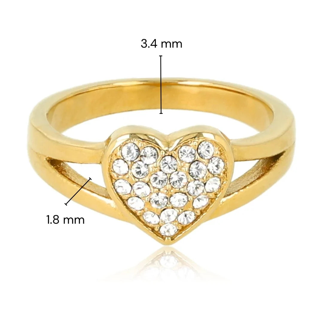Zirkonia ring hartje