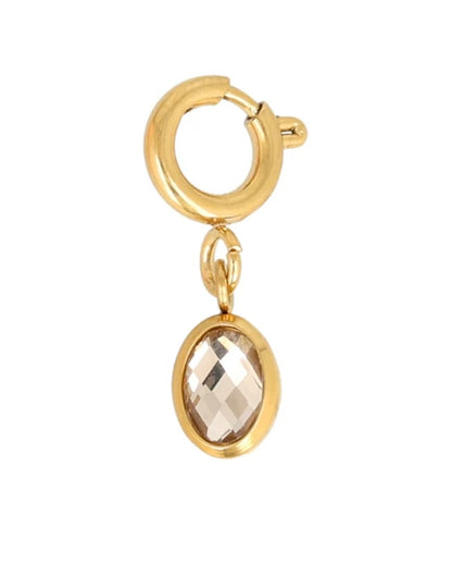 Bedel met champagne kleurige glassteen