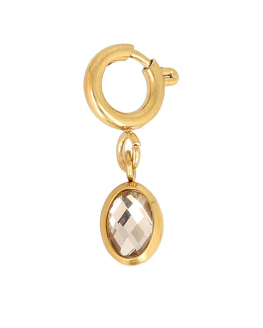 Bedel met champagne kleurige glassteen