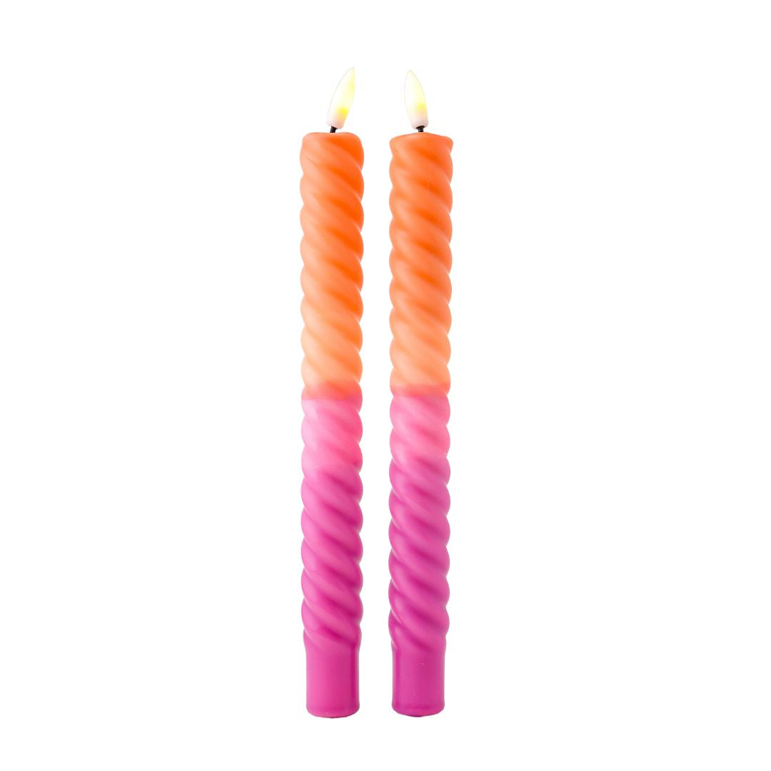 LED Swirl Candle Sunset-set van 2