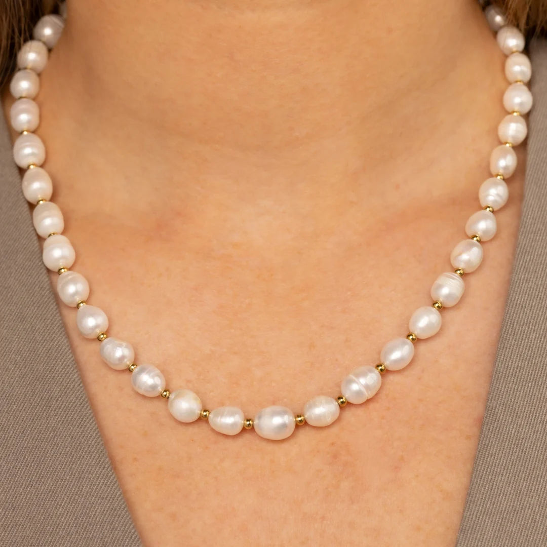 Bold ketting met Zoetwaterparels