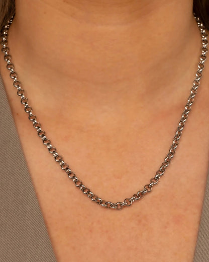 Schakelketting ronde schakels zilver