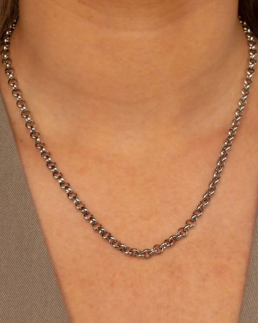 Schakelketting ronde schakels zilver