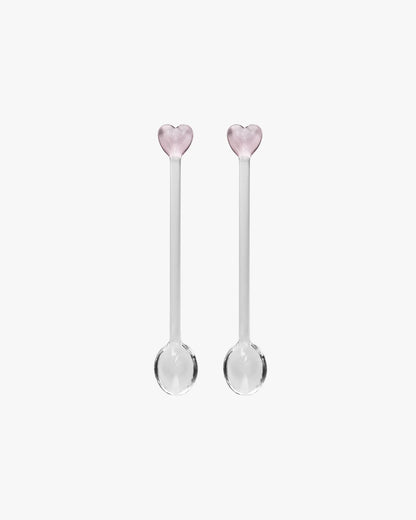 Heart spoons roze (set van twee)