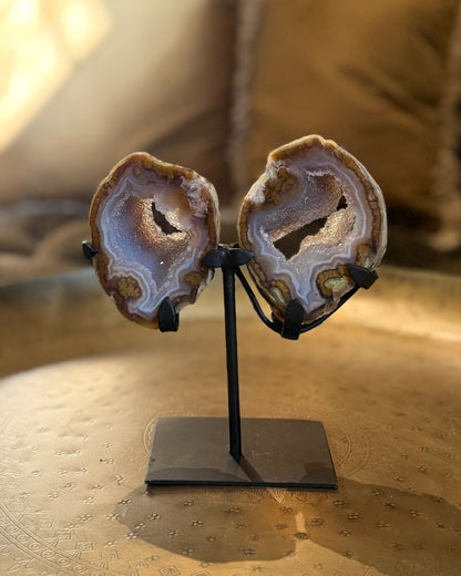 Agaat geode paar vlinder