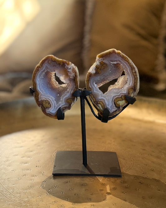 Agaat geode paar vlinder